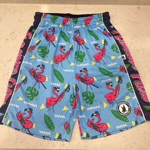 Flow Society Lacrosse Shorts, Flamingo Print, Kids Shorts Boys L